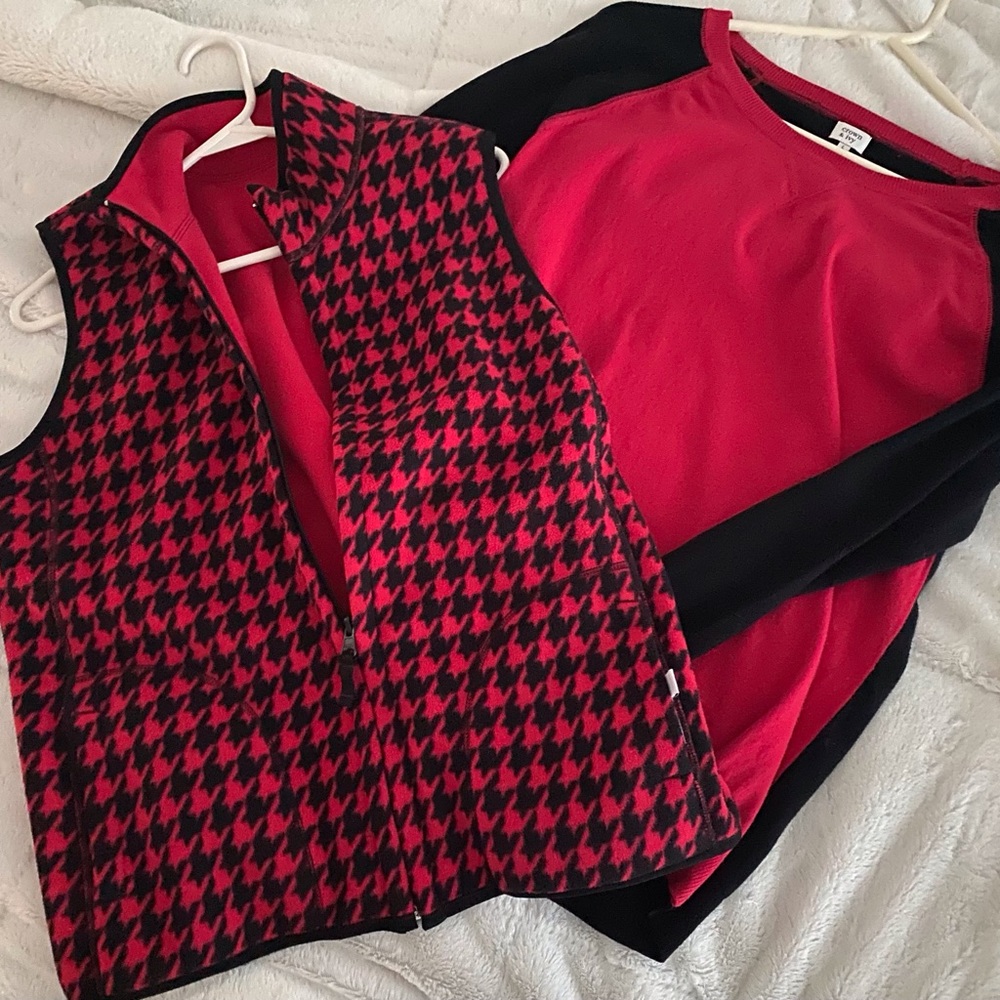 Coordinating Sweater and Reversible Vest- stay warm in style!